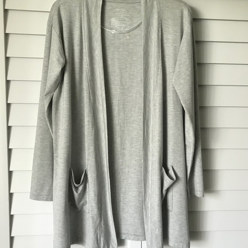 NEW STATE Of DAY Intimates Women's Knit Open Front Cardigan Gray NWT Size XS